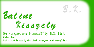 balint kisszely business card